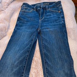 American eagle flared dark blue jeans. Size 0